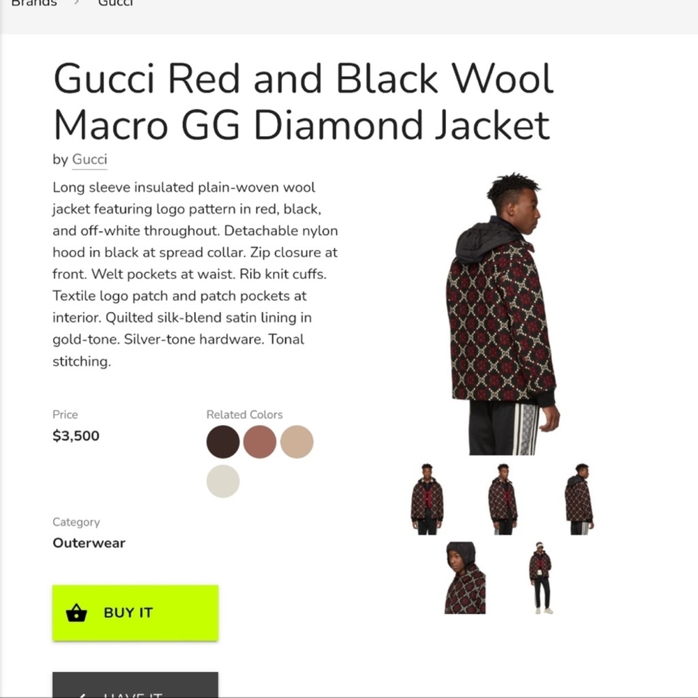 Authentic 💎Gucci Mens GG Diamont Jacket - Picture 4 of 10